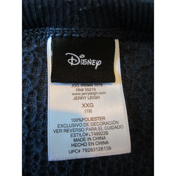 DISNEY NUBBLY FLEECE NAVY SWEATSHIRT W/ SEQUIN " STITCH" JUNIOR SIZE XXL 19 - Picture 3 of 4